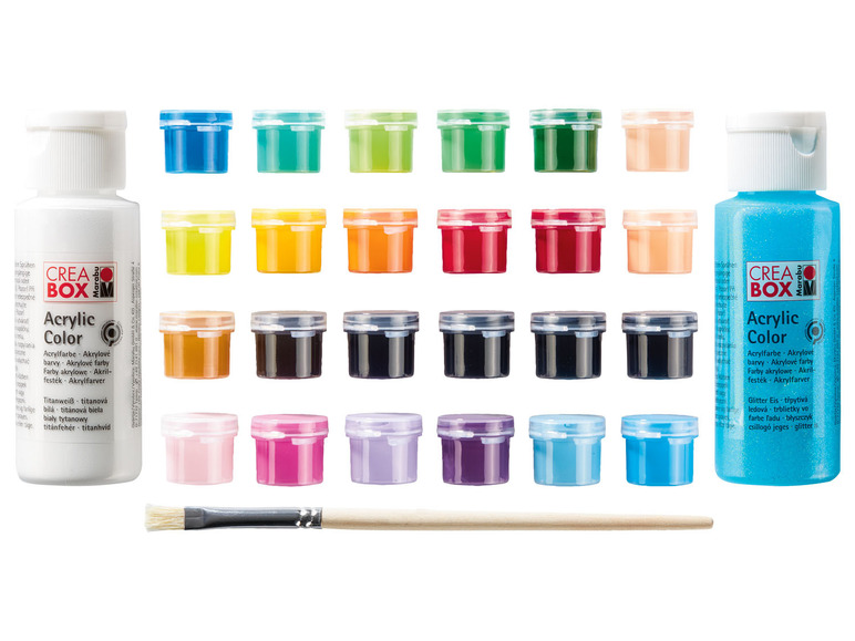 Marabu CREABOX Sada akrylových barev Mini, 27dílná (třpytivé)