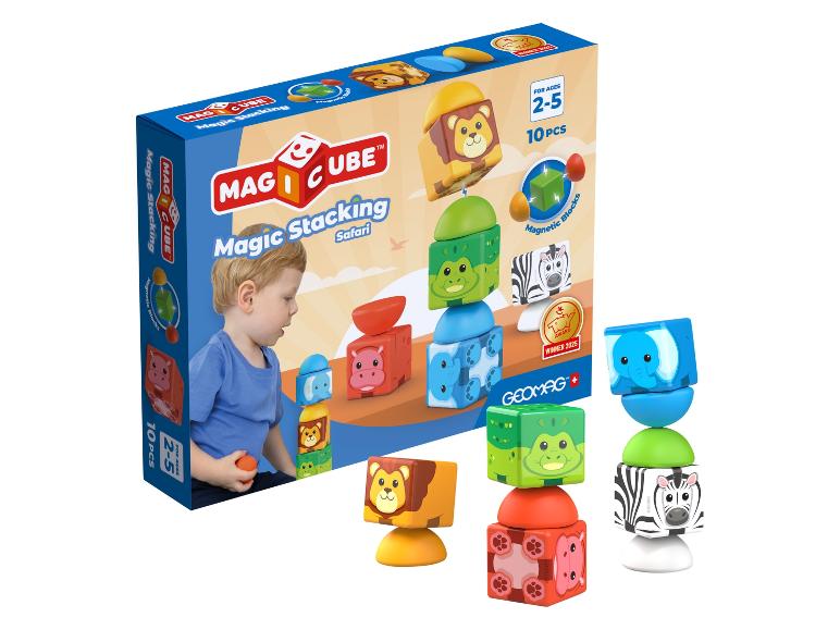 Magnetické stavební kostky Geomag Magicube Safari pro věk 2-5, 10 kusů.