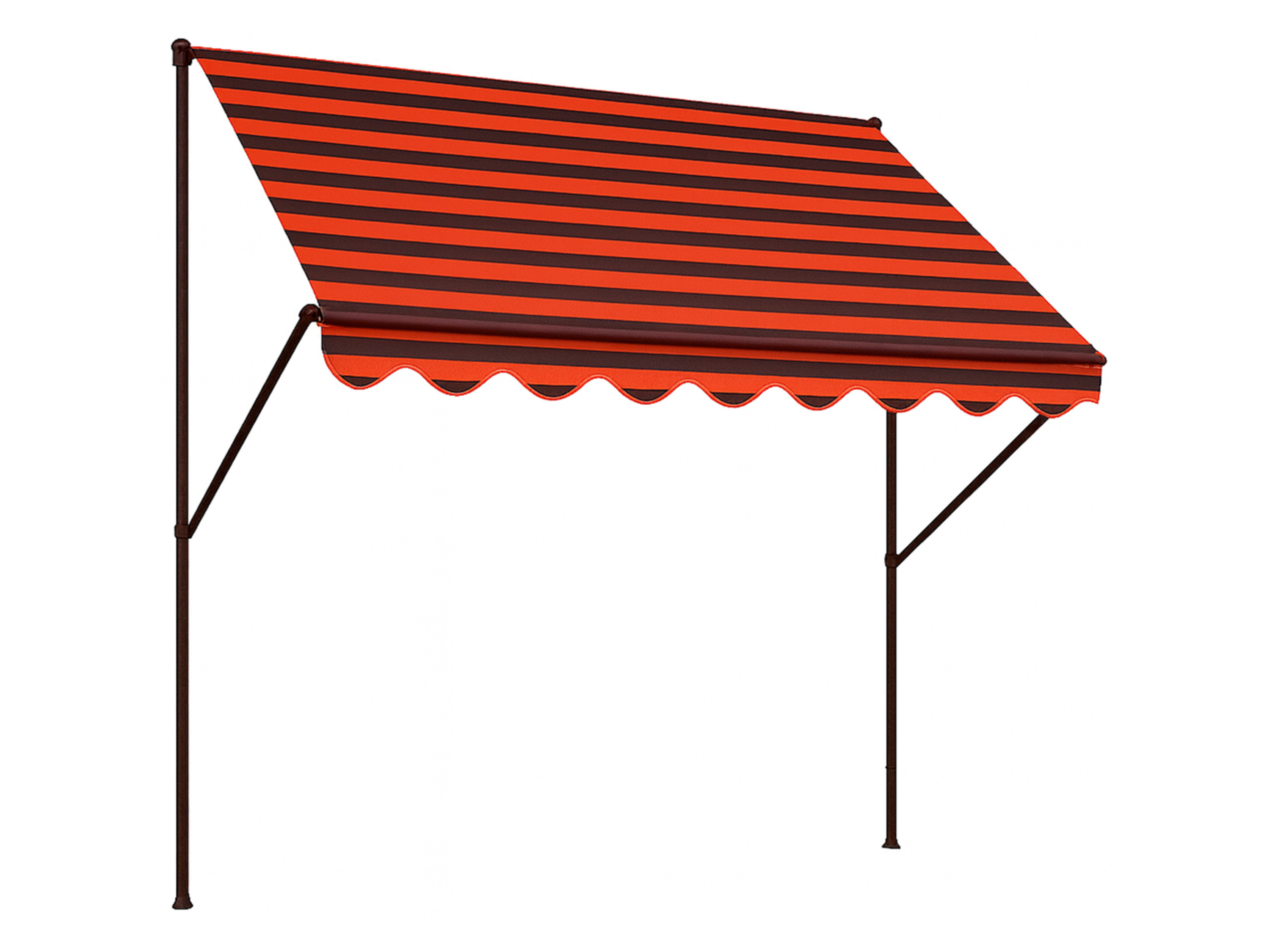 Upínací markýza Angerer (hnědá s oranžovými pruhy, 150 cm)