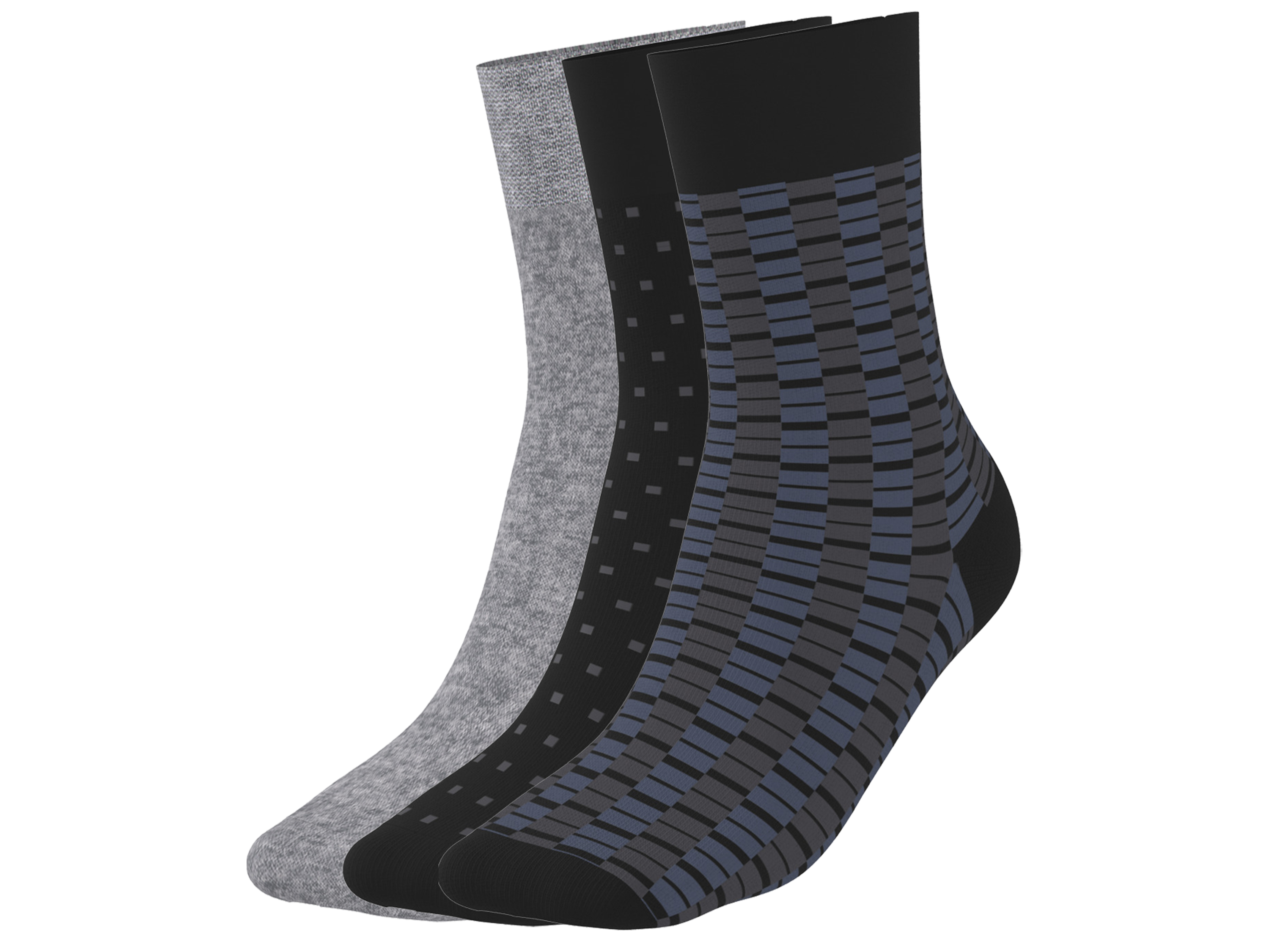 esmara Men Pánské ponožky s BIO bavlnou, 3 páry (černá/šedá, 39-42)