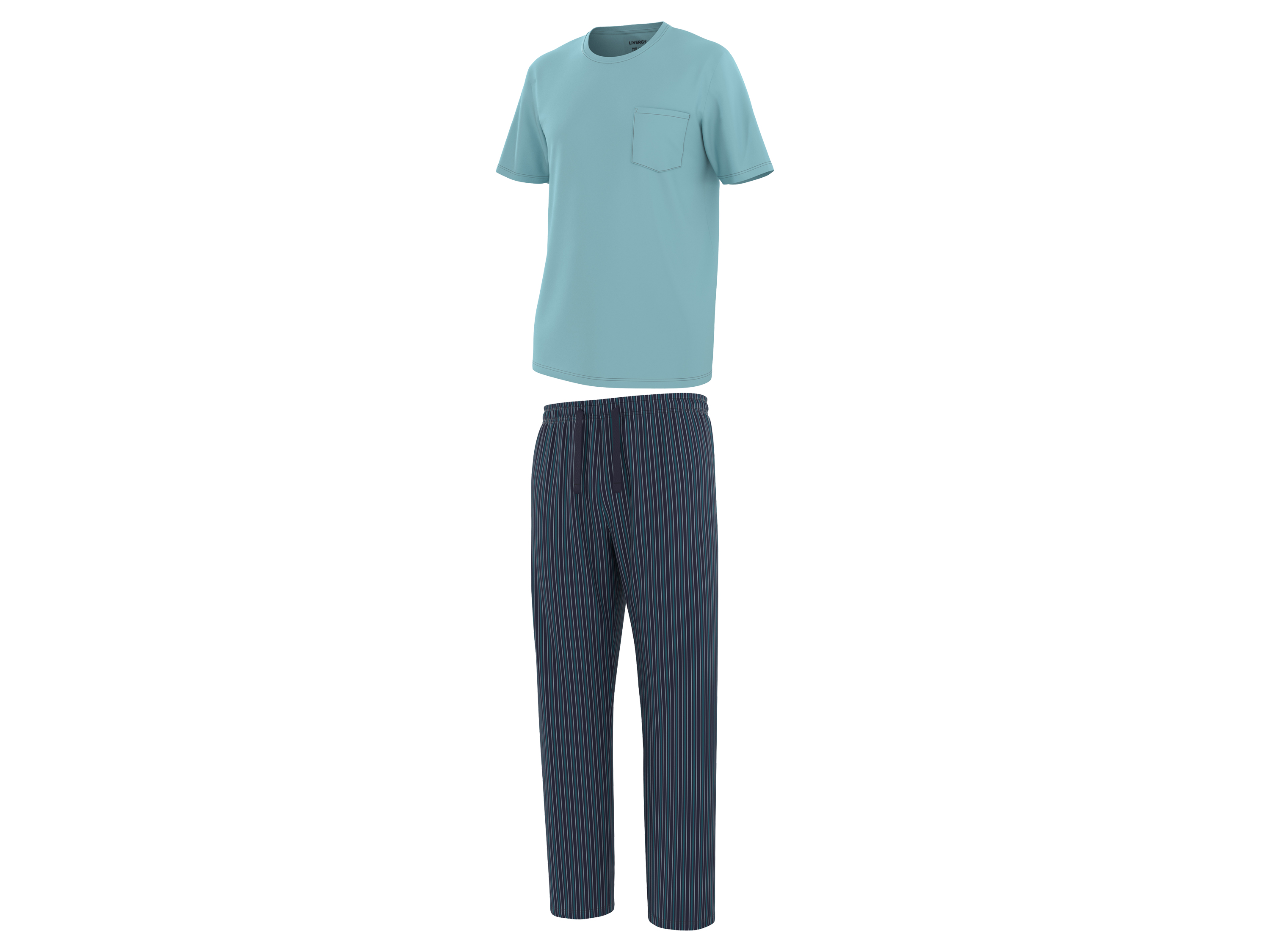 Livergy® Pánské pyžamo (pruhy/modrá, XXL (60/62))