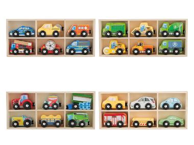 lupilu® Dřevěná autíčka, 6 kusů