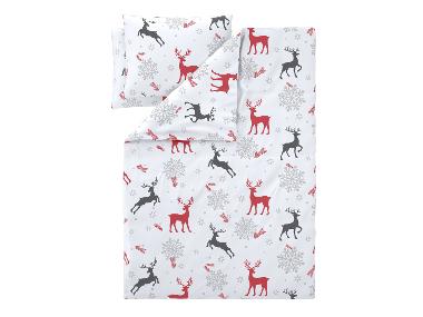 Fleecové ložní povlečení, 200 x 220 cm, 70 x 90 cm (jeleni bílá)