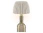 Stolní lampa s plisovaným stínítkem a podstavcem z lahve