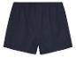 Tmavě modré teplákové šortky s bílým lemem.