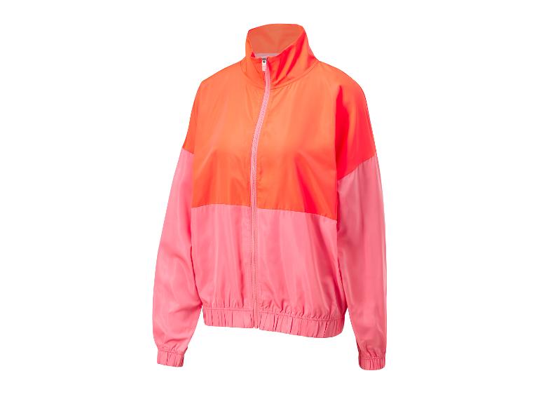 Sportovní bunda na zip, růžová a oranžová.