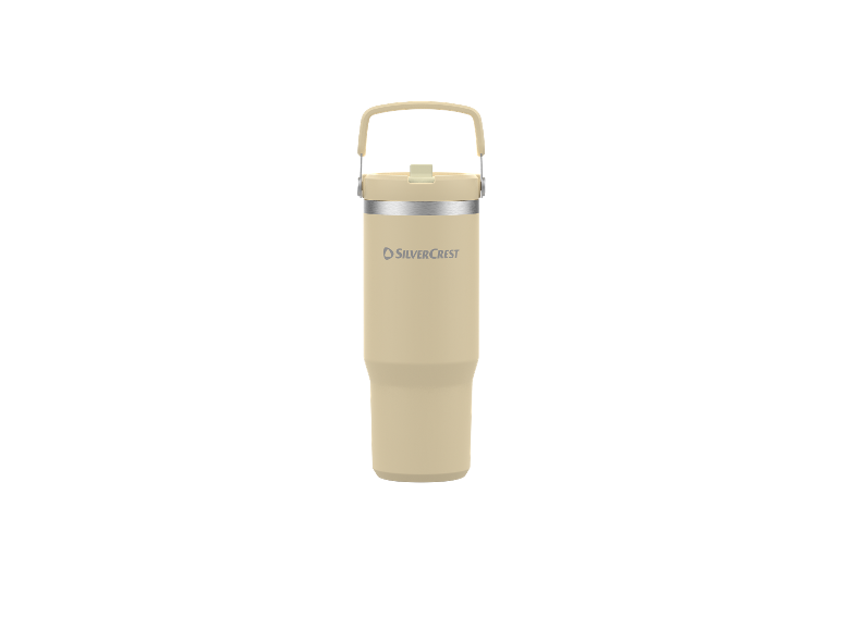 Béžový termos hrnek SilverCrest s uchem.