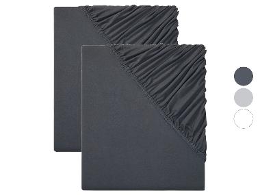 LIVARNO home Sada žerzejových napínacích prostěradel 180-200 x 200 cm, 2dílná