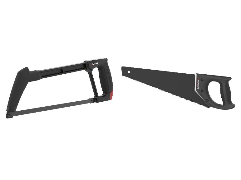 Ruční pily Parkside: pila na kov a pila na dřevo.