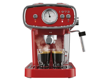 SILVERCREST® KITCHEN TOOLS Espresso kávovar retro 1973 SEML 1050 A1, červená