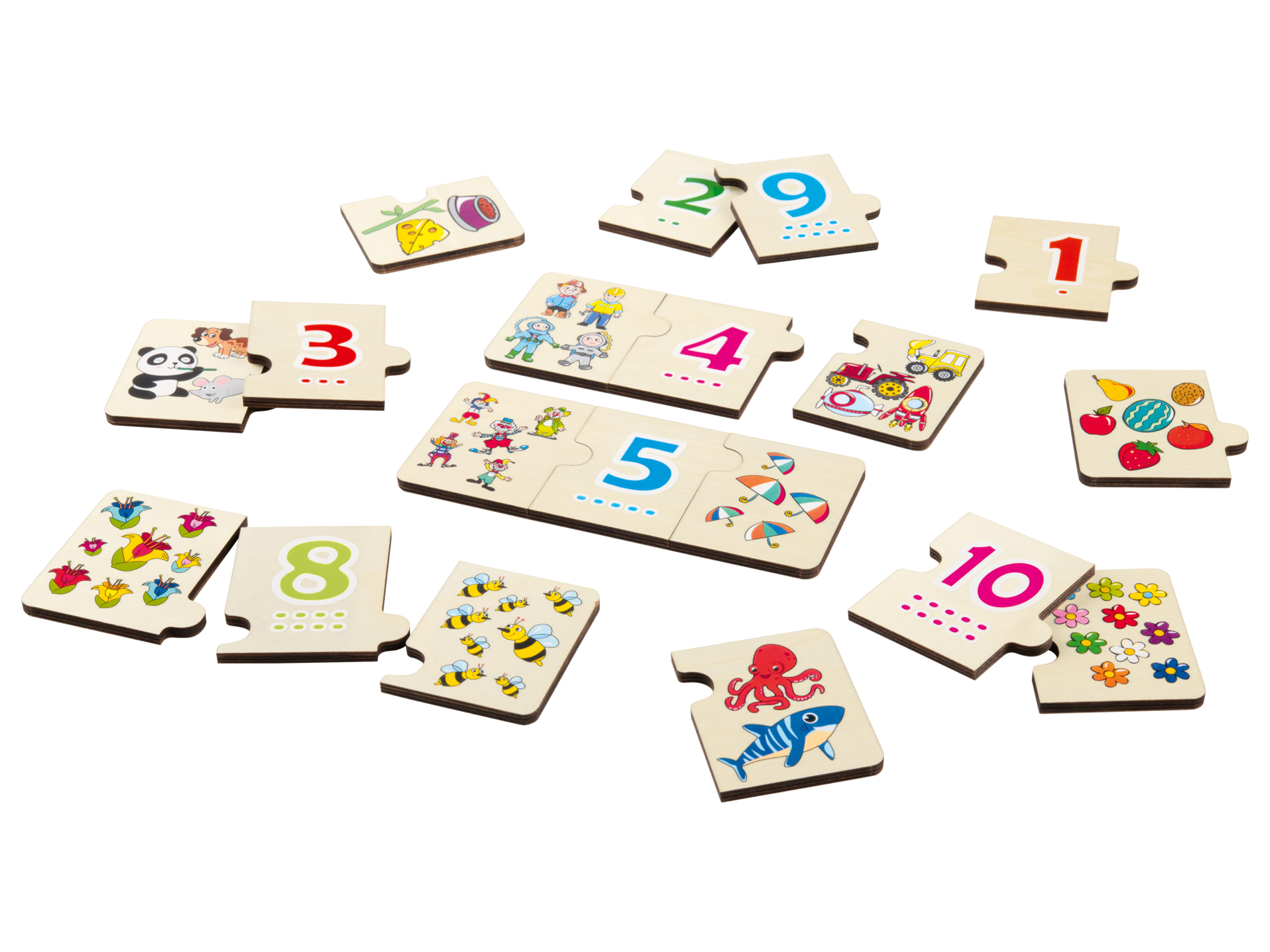 lupilu® Dřevěné puzzle (dřevěné puzzle s čísly)