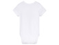 Bílé body pro miminko s krátkým rukávem.