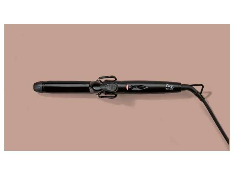 Černá kulma na vlasy Cien Beauty s kabelem, pohled shora.