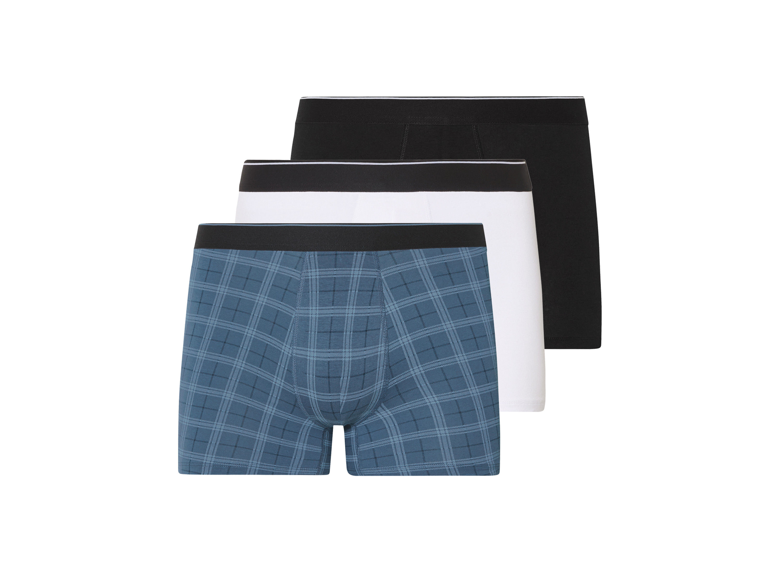 esmara Men Pánské boxerky, 3 kusy (černá/kostkovaná/bílá, 7/Xl)
