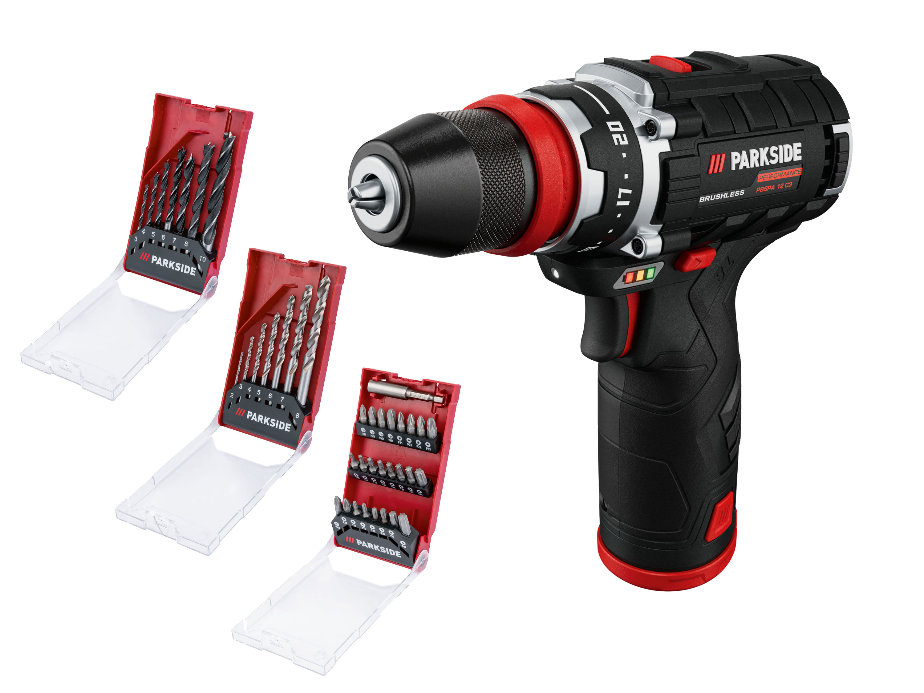 PARKSIDE PERFORMANCE Sada s aku vrtacím šroubovákem PBSPA 12 C3