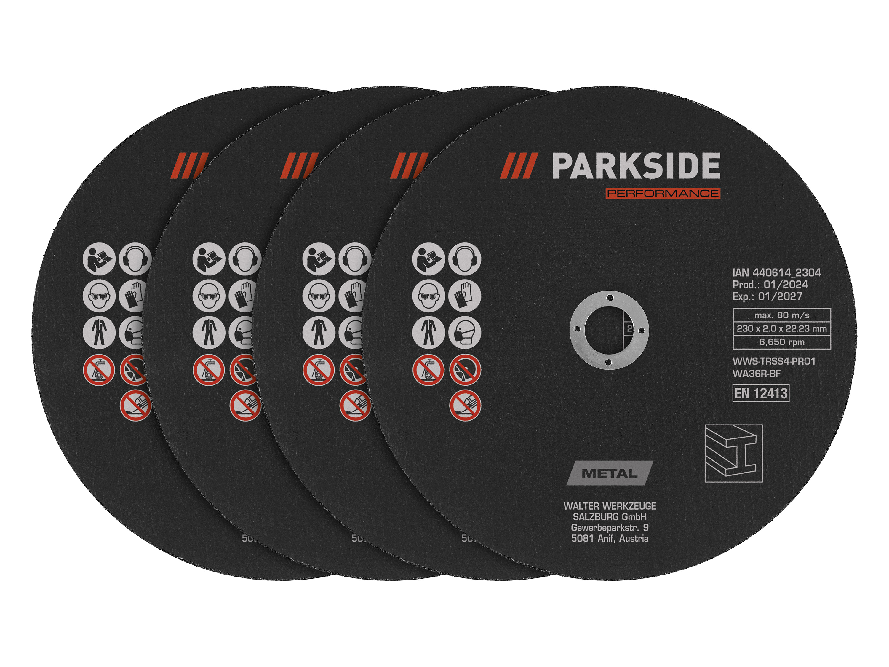 Parkside Performance® Řezné / hrubovací kotouče, Ø 230 mm (sada řezných kotoučů, 4dílná)
