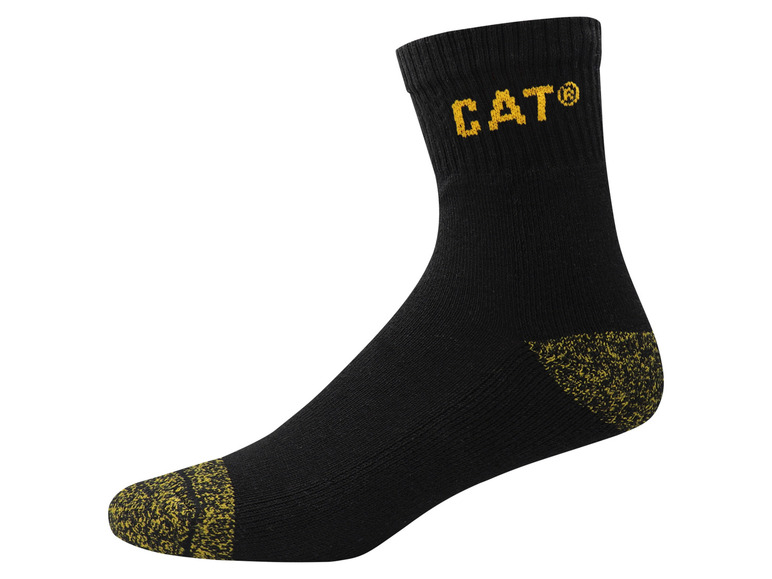 Černé ponožky CAT se žlutými detaily.