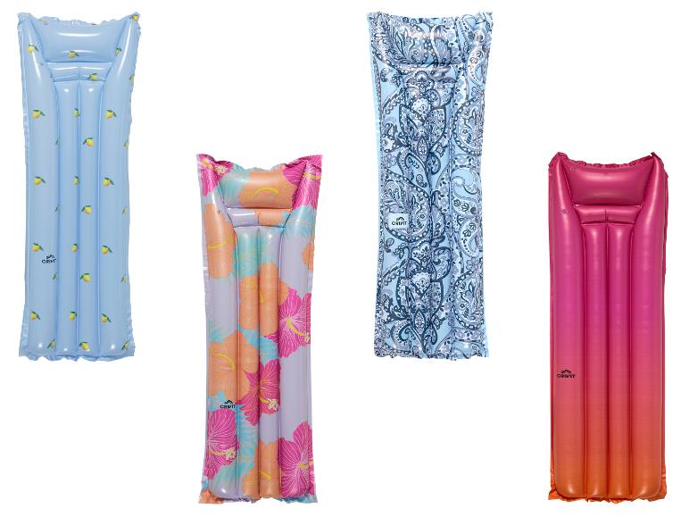 Nafukovací matrace Crivit: citrony, květy, paisley a ombre.