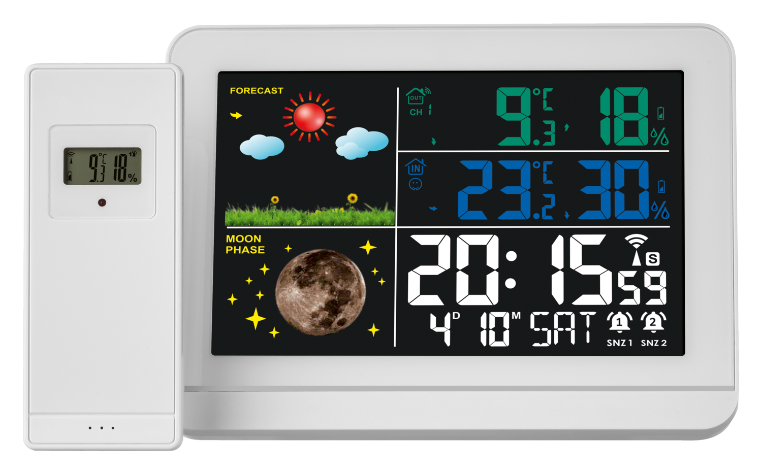 Livarno home Sada bezdrátové meteostanice, 2dílná (bílá)