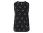 Černé tílko bez rukávů s motivem listů.