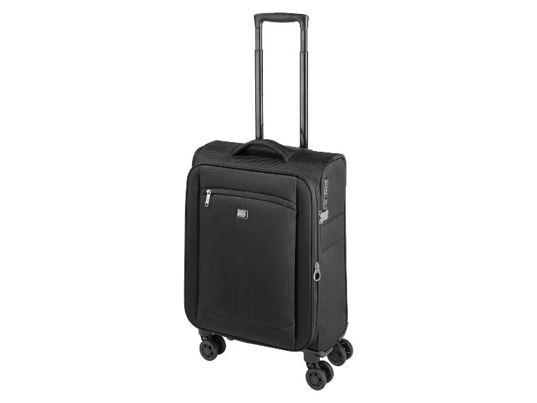 Černý kufr na kolečkách značky Travelite.