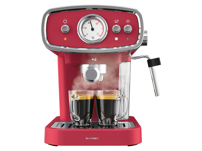SILVERCREST Espresso kávovar SEM 1050 B1 (červená)