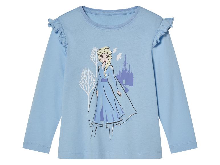 Světle modré dětské tričko s dlouhým rukávem s Elsou z Frozen.