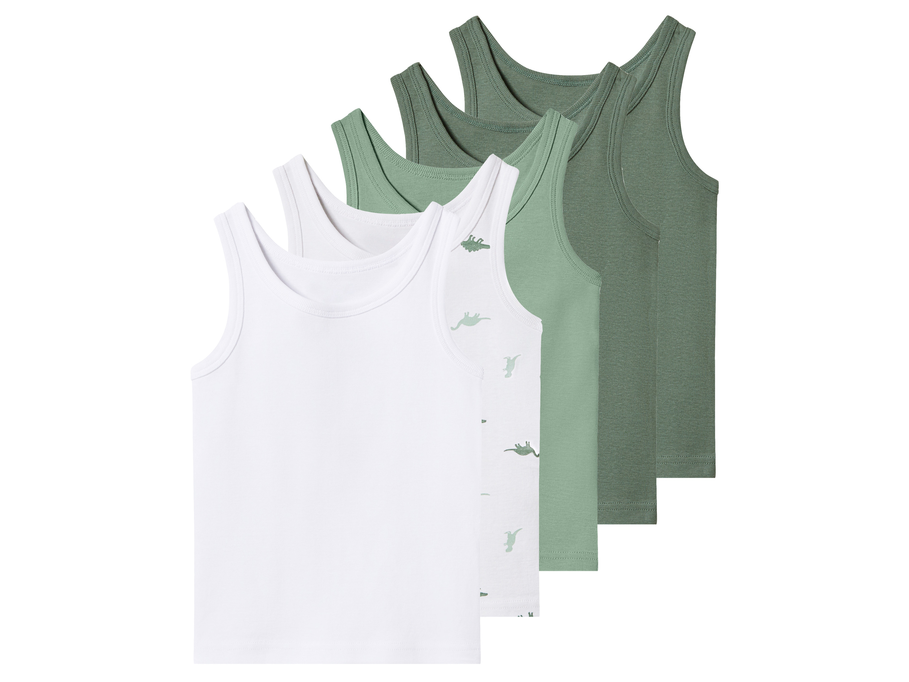 lupilu® Chlapecký nátělník, 5 kusů (zelená/bílá, 110/116)