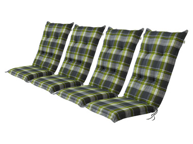LIVARNO home Sada potahů na židli / křeslo Valencia, 120 x 50 x 8 cm, 4dílná, káro / zelená / šedá