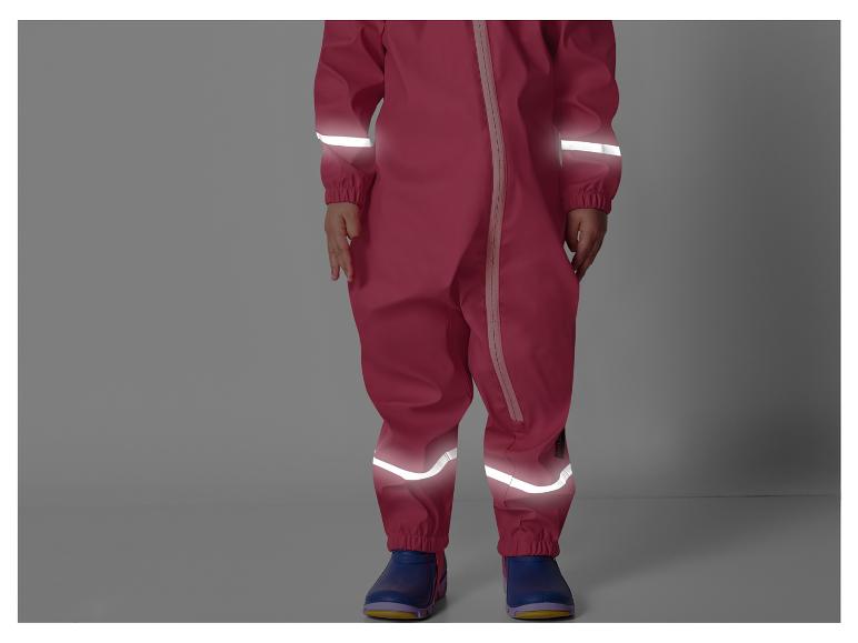 Červený overal s reflexními detaily pro děti.