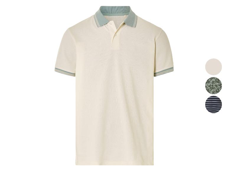 Krémové pánské polo, kontrastní límec, různé vzory.