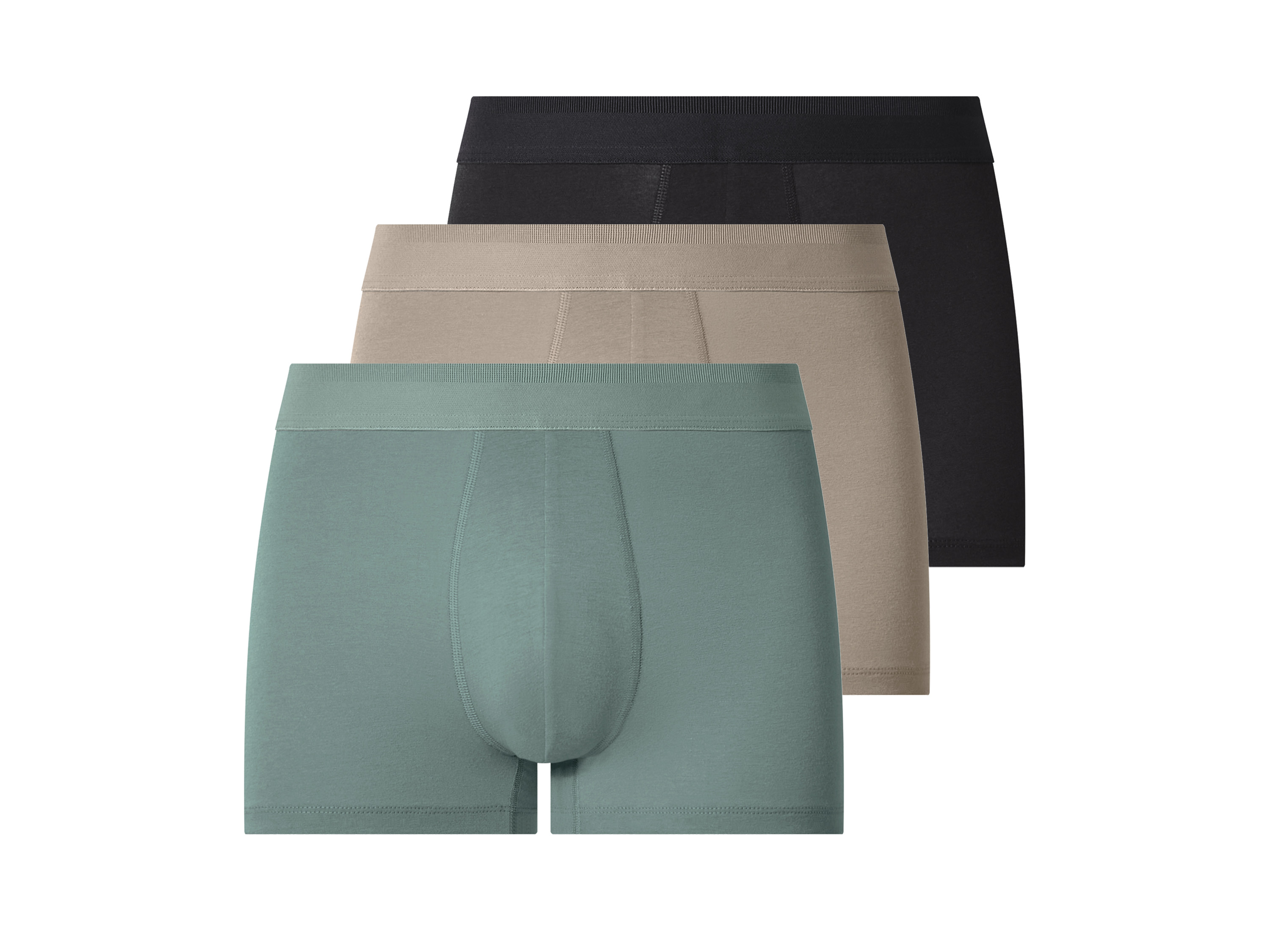 esmara Men Pánské boxerky, 3 kusy (černá/zelená/béžová, 7/Xl)