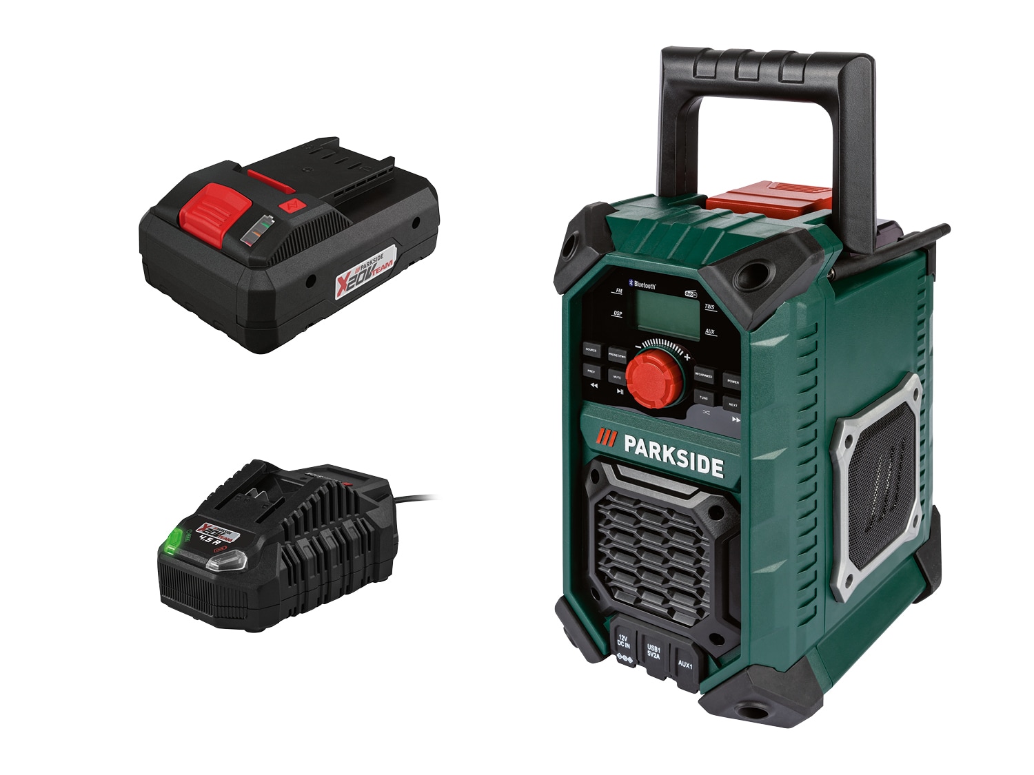 PARKSIDE® Aku stavební rádio PBRA 20-Li B2, Smart 4 Ah