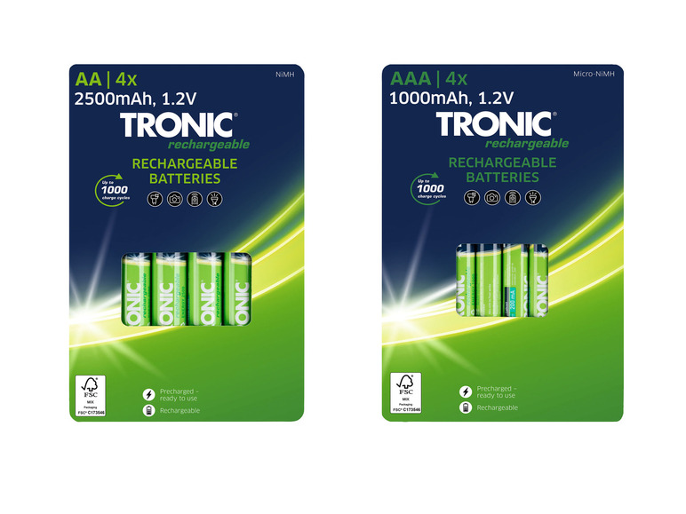  Zobrazit na celou obrazovku TRONIC® Nabíjecí baterie Ni-MH, 4 kusy - Obrázek 1