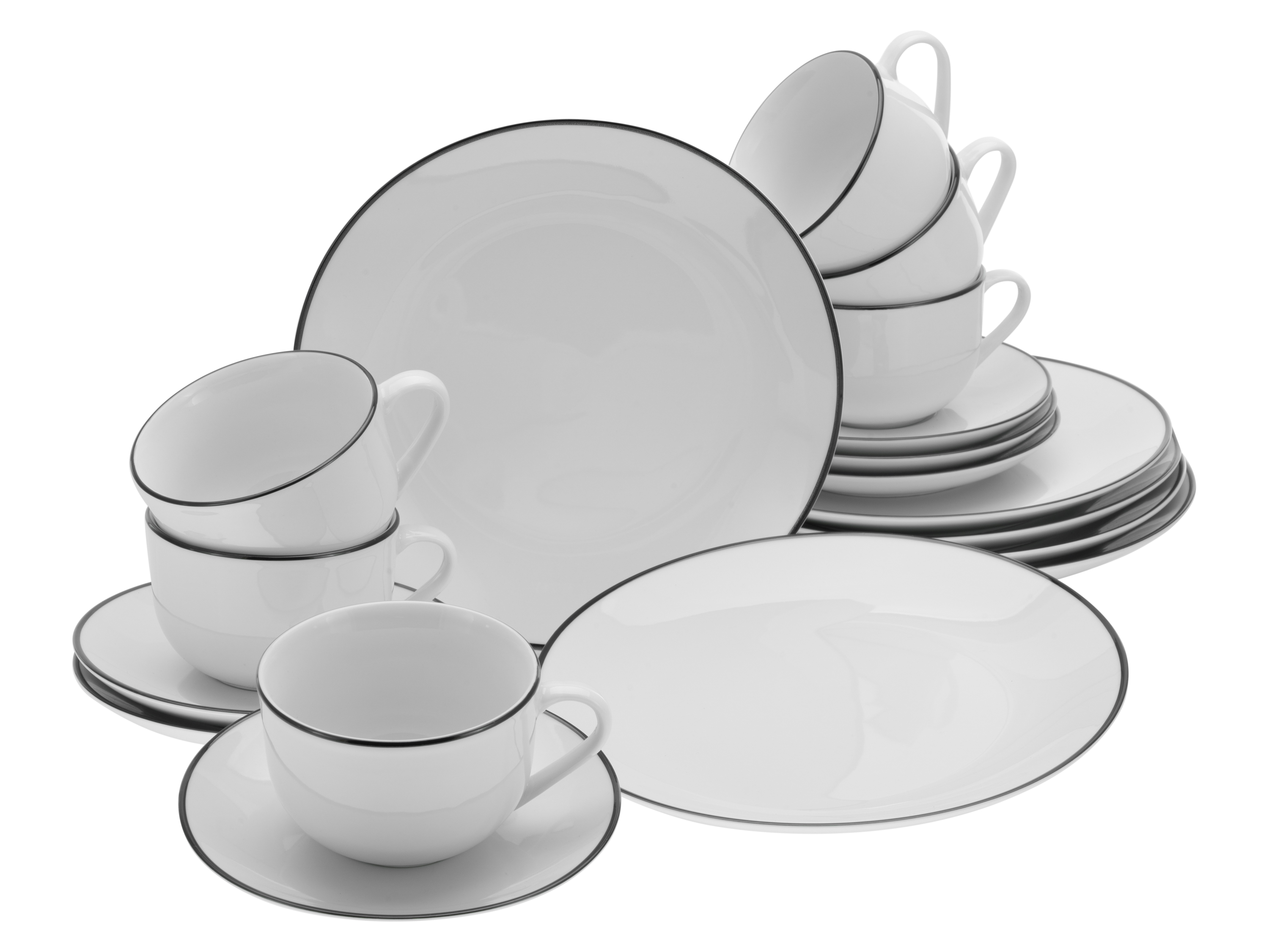 Creatable Jídelní servis Luna Black Line (18dílný kávový servis)