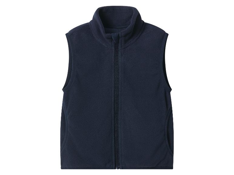 Tmavě modrá fleecová vesta se zipem a stojáčkem