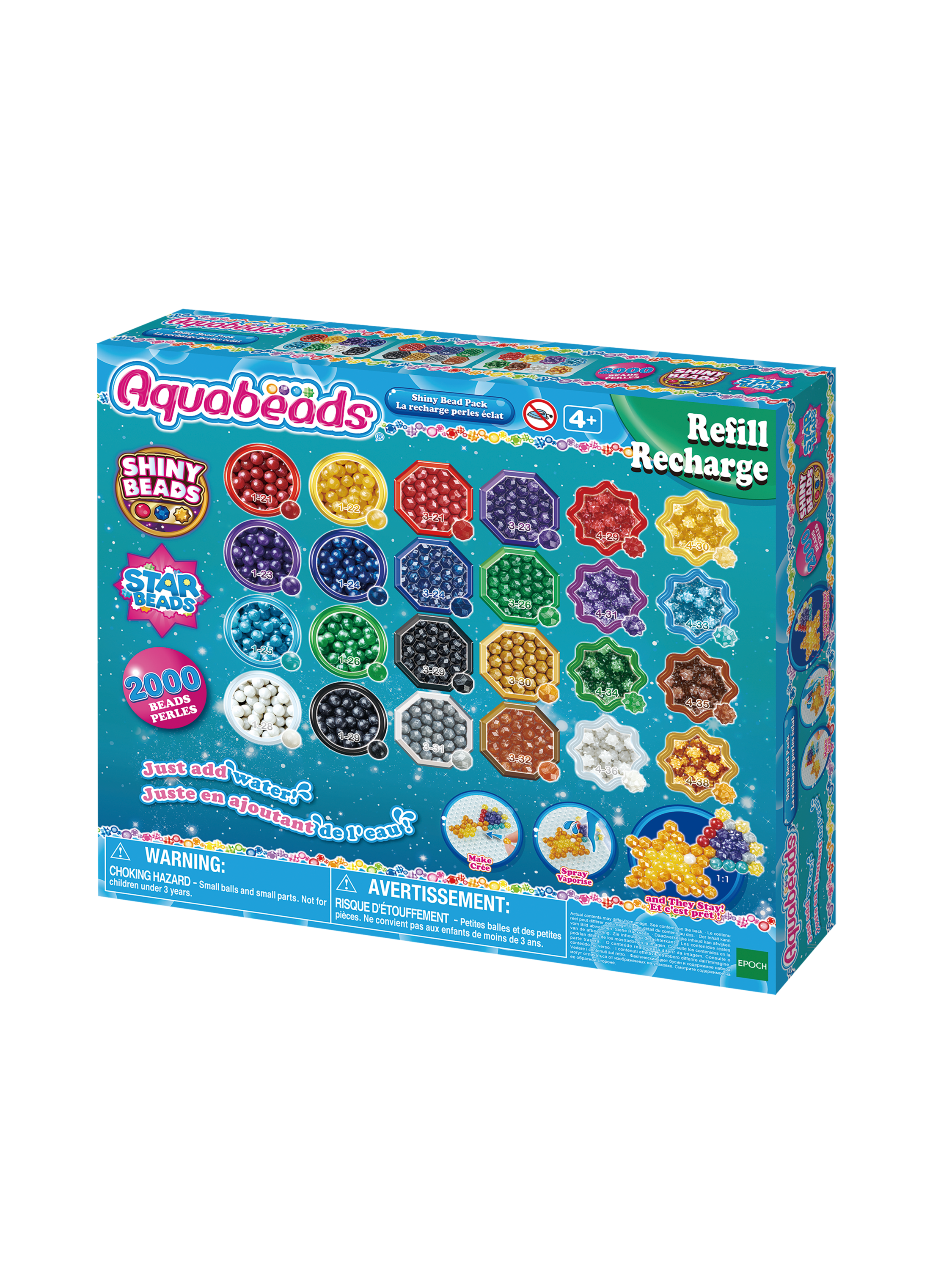 Aquabeads blyštivé korálky – doplňková sada 2000 ks