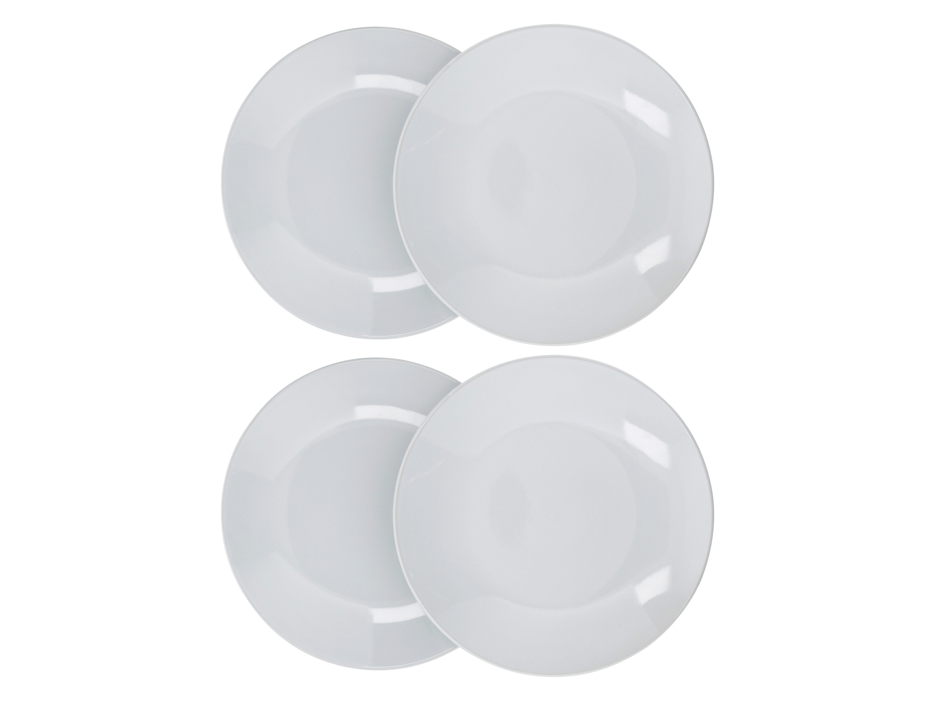 Silvercrest® Sada talířů / misek, 4dílná (talíř, bílá)