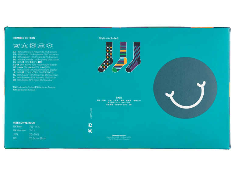  Zobrazit na celou obrazovku Happy Socks Dámské / Pánské ponožky v dárkovém balení, 3 páry - Obrázek 7