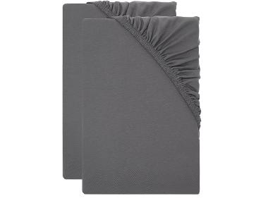 LIVARNO® Sada žerzejových napínacích prostěradel, 90–100 x 200 cm, 2dílná, šedá