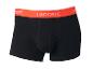 Černé boxerky Lacoste s oranžovým pruhem.