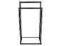 Černý volně stojící věšák na ručníky s moderním, minimalistickým designem.