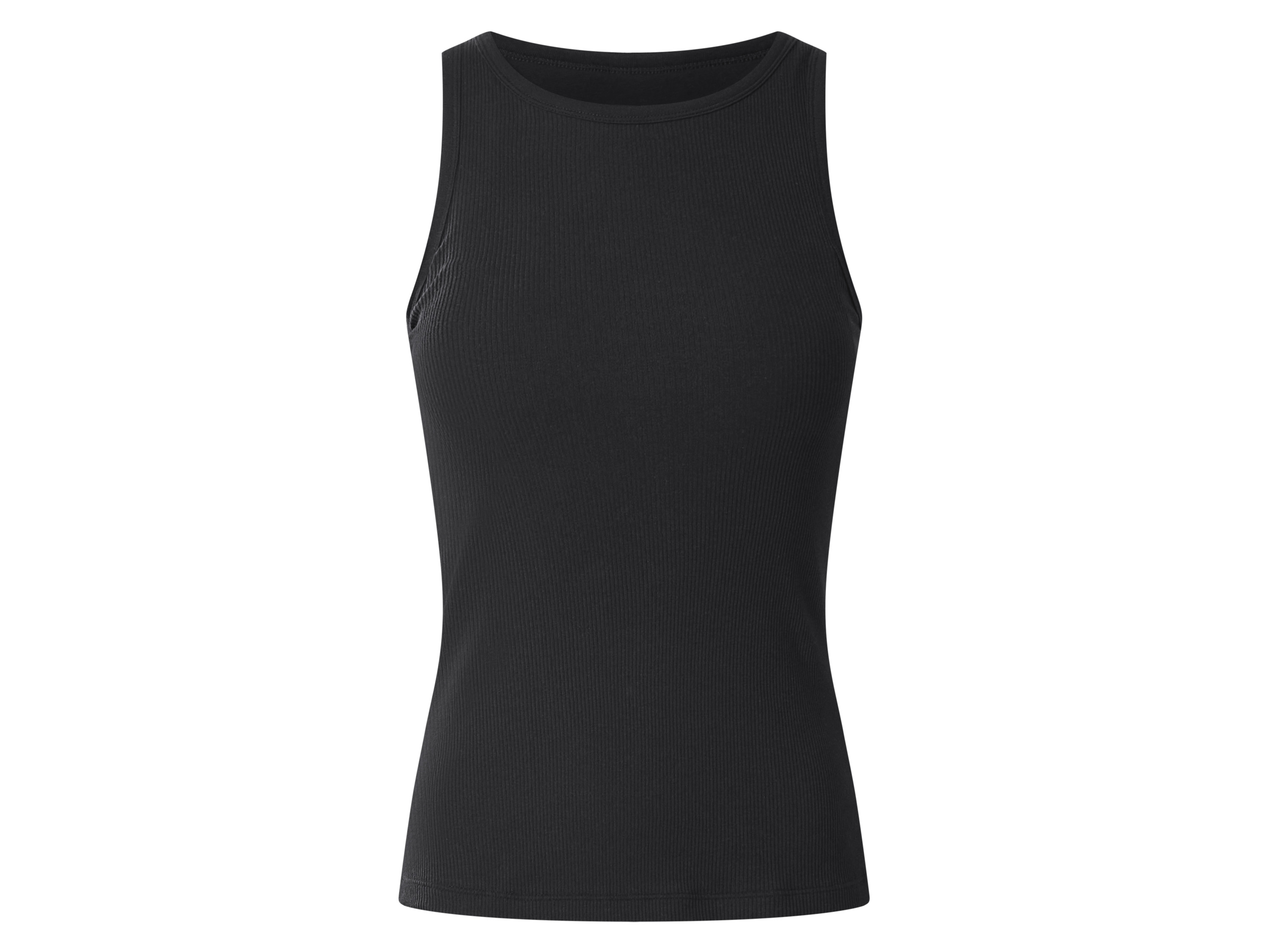 esmara® Dámský vroubkovaný top s podprsenkou (černá, M (40/42))