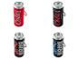 Čtyři přenosné reproduktory ve tvaru plechovek od limonády: dva červené a černé s nápisem „Cola“, dva černé s nápisem „KONG“.