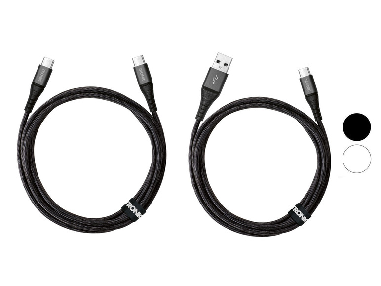  Zobrazit na celou obrazovku TRONIC® Nabíjecí a datový kabel USB-C, 1,8 m, textilní, 480 Mbps - Obrázek 1