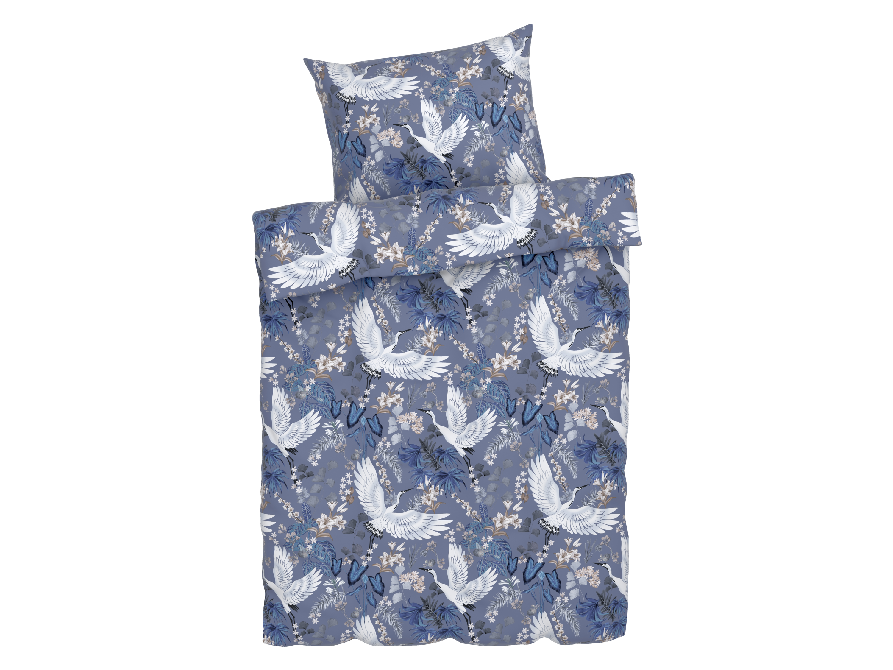 Livarno home Ložní povlečení z mikrovláknitého saténu, 140 x 200 cm, 70 x 90 cm (ptáček)