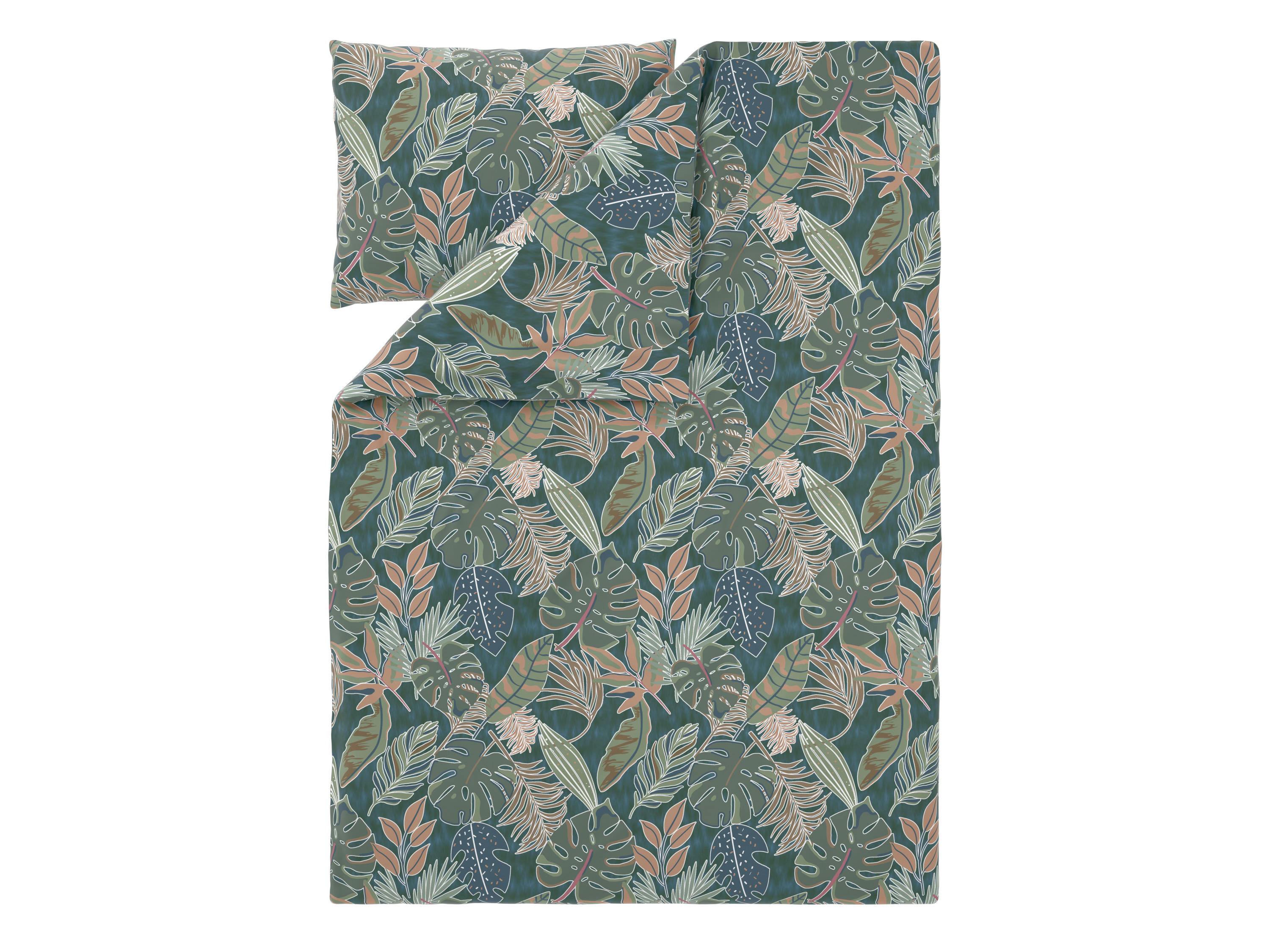 Livarno® Ložní povlečení Renforcé, 140 x 200 cm, 70 x 90 cm (zelená)