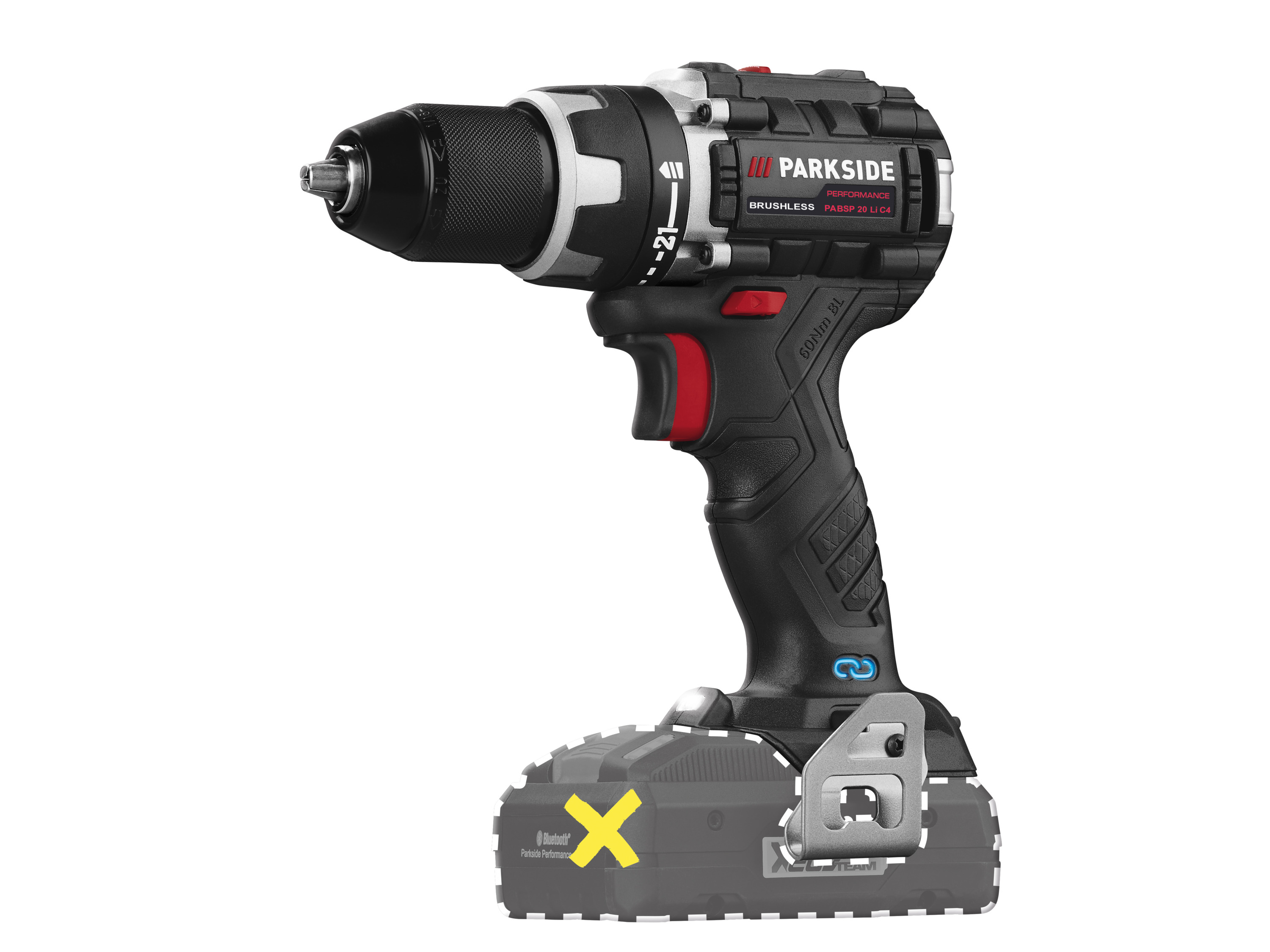 Parkside Performance® Aku vrtací šroubovák Pabsp 20-Li C4 – bez akumulátoru a nabíječky