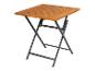 Skládací stolek ze dřeva a kovu.