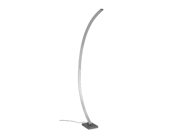 Moderní zakřivená stojací lampa s kovovou základnou